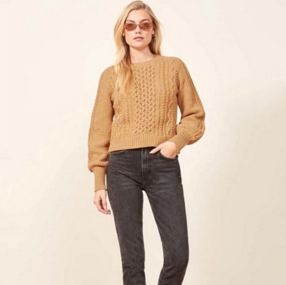 Reformation x La Ligne sail away with me sweater camel XS